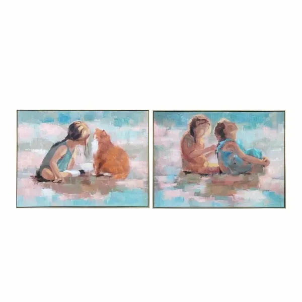 Canvas DKD Home Decor 80 x 3,5 x 60 cm Zēni Shabby Chic (2 gb.)