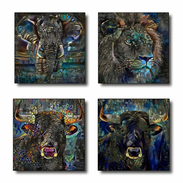 Canvas DKD Home Decor Canvas MDF Wood 60 x 2 x 60 cm