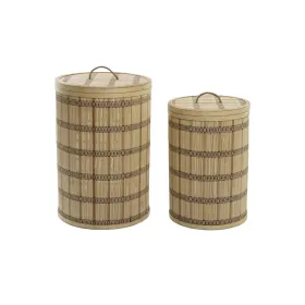 Набор корзин DKD Home Decor Коричневый Натуральный Бамбук (2 Предметы)