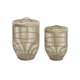 Набор корзин DKD Home Decor Натуральный Светло-коричневый Бамбук (2 Предметы)
