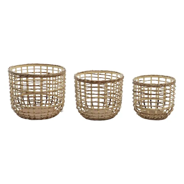 Grozs DKD Home Decor Brūns Dabisks (3 Daudzums) (3 gb.)