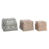 Set of decorative boxes DKD Home Decor Multicolour Bamboo Boho (3 Pieces)
