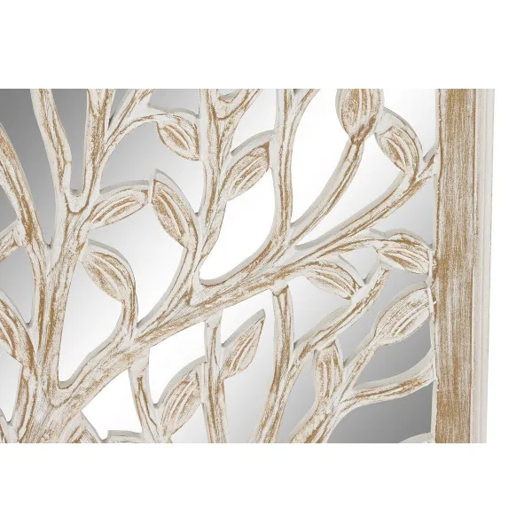 Настенный декор DKD Home Decor Зеркало Дерево Белый Деревянный MDF (45 x 2,5 x 65 cm)