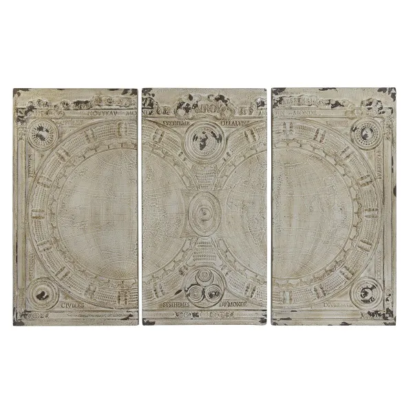 Sienų dekoracija DKD Home Decor Rusvai gelsva Neoklasikinis 178 x 4 x 112 cm (3 Dalys)