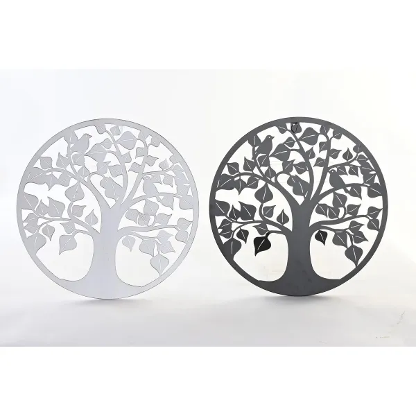 Настенный декор DKD Home Decor Дерево Металл традиционный (2 штук) (40 x 1 x 40 cm)