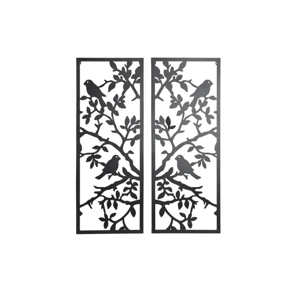 Настенный декор DKD Home Decor (2 Предметы) Металл птицы Shabby Chic (35 x 1,3 x 91 cm)