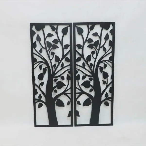 Wall Decoration DKD Home Decor (2 Pieces) Tree Metal Shabby Chic (35 x 1,3 x 91 cm)