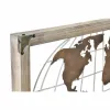 Dekoratyvinė figūrėlė DKD Home Decor Natūralus Metalinis Varinis Pušis Pasaulio žemėlapis (75 x 6 x 46 cm)
