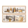 Sienu dekors DKD Home Decor 120 x 40 x 5,5 cm Abstrakts Dabisks Bronza Daudzkrāsains Moderns (2 gb.)
