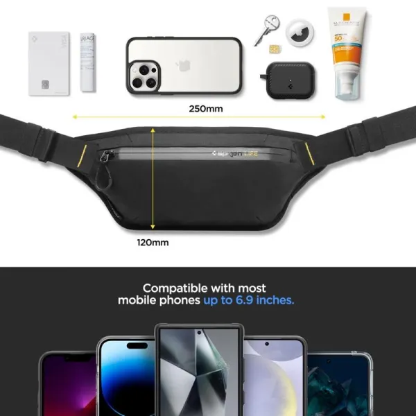 Spigen KD411 Waist Bag Klasden - Phone Pouch / Waist Bag (Black)