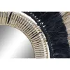 Sieninis veidrodis DKD Home Decor Juoda Natūralus 55 x 7 x 55 cm