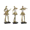 Dekoratyvinė figūrėlė DKD Home Decor Muzika 20 x 12 x 41,5 cm Balerina Auksinis Romantiškas (3 vnt.)