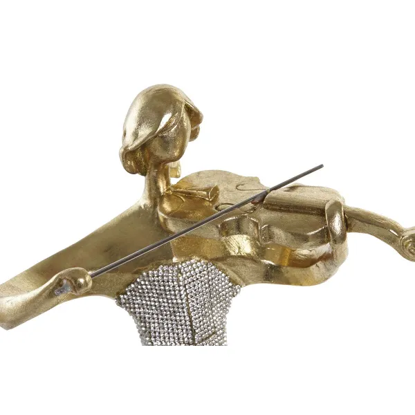 Dekoratyvinė figūrėlė DKD Home Decor Muzika 20 x 12 x 41,5 cm Balerina Auksinis Romantiškas (3 vnt.)