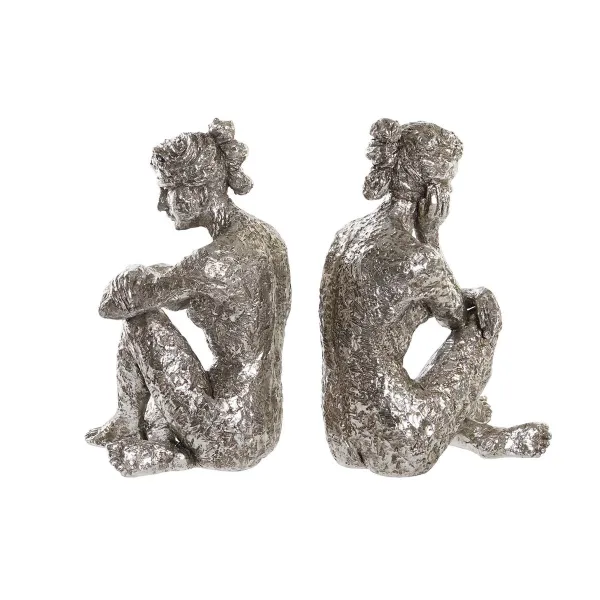 Dekoratyvinė figūrėlė DKD Home Decor 17 x 15 x 26 cm Moteris Sidabras (3 vnt.)