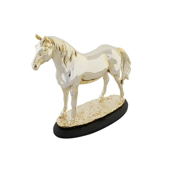 Dekoratyvinė figūrėlė DKD Home Decor Arklys Juoda Auksinis Derva (30 x 11,5 x 26 cm)