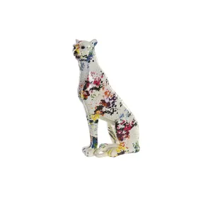 Dekoratīvās figūriņas DKD Home Decor Balts Daudzkrāsains Leoparda Moderns 16 x 8 x 25 cm