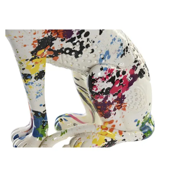 Dekoratīvās figūriņas DKD Home Decor Balts Daudzkrāsains Leoparda Moderns 16 x 8 x 25 cm