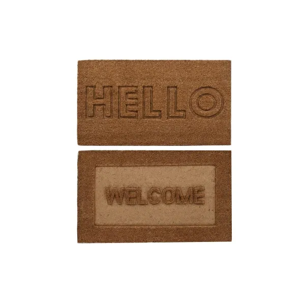 Дверной Коврик DKD Home Decor Коричневый Резина Кокос (75 x 45 x 2,3 cm) (2 штук)