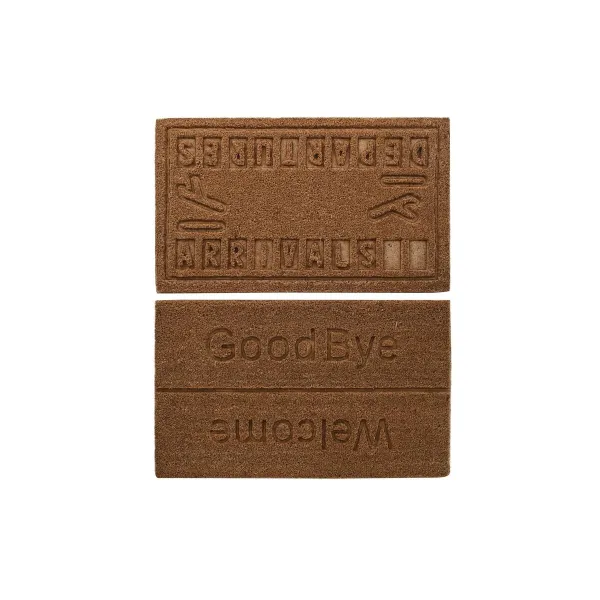 Kāju slaukāmais paklājs DKD Home Decor Brūns Gumija Kokosrieksts (75 x 45 x 2,3 cm) (2 gb.)