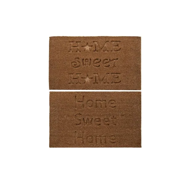 Дверной Коврик DKD Home Decor Коричневый Резина Кокос (75 x 45 x 2,3 cm) (2 штук)