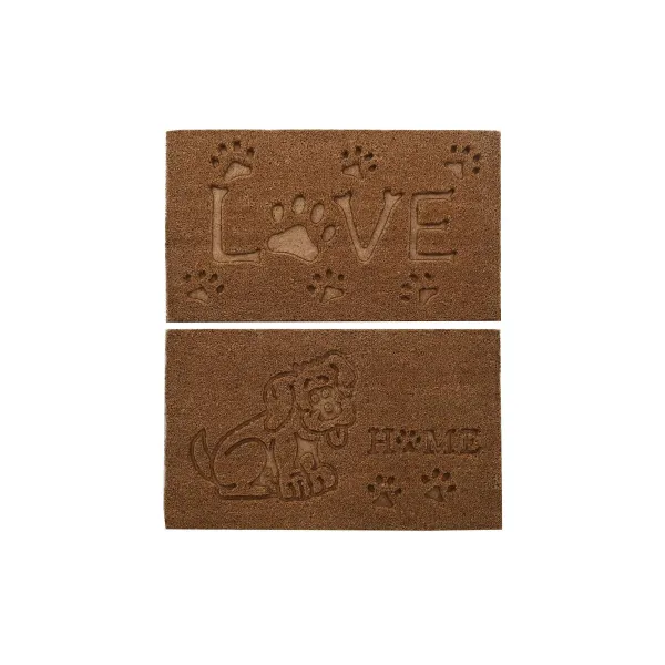 Дверной Коврик DKD Home Decor Коричневый Резина Кокос (75 x 45 x 2,3 cm) (2 штук)