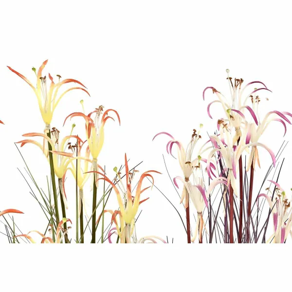 Dekoratyvinis augalas DKD Home Decor Metalinis Oranžinė Žalia Bordo PVC 35 x 35 x 114 cm (2 vnt.)