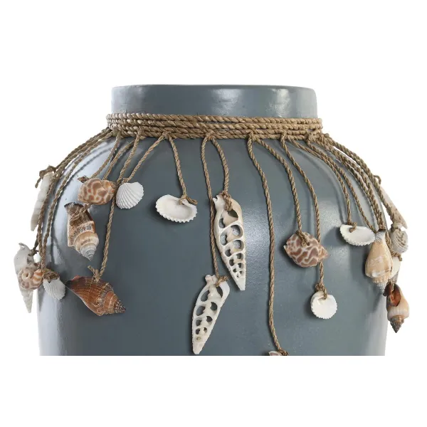 Maljakko DKD Home Decor Sininen Valkoinen Bambu Shells 20 x 20 x 26 cm (2 osaa)