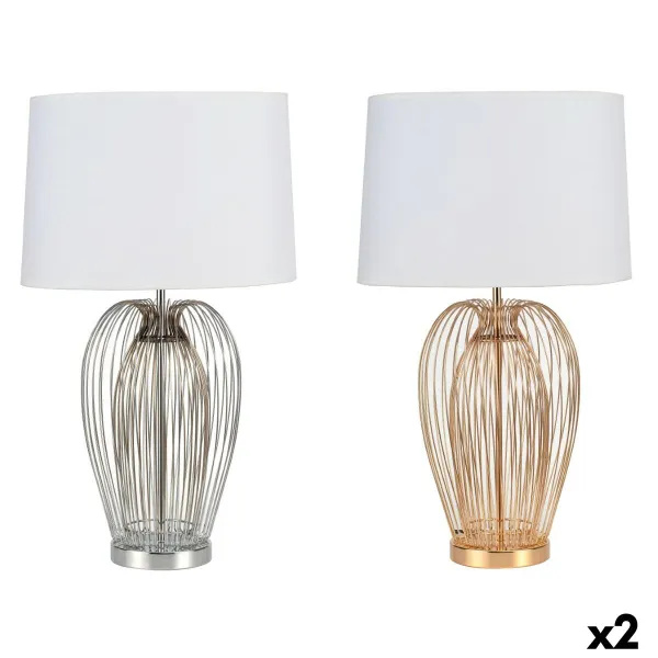 Настольная лампа DKD Home Decor Металл Белый 220 V 35 x 35 x 63 cm 50 W (2 штук)