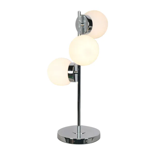 Stalinė lempa DKD Home Decor 26 x 26 x 59 cm Stiklas Sidabras Metalinis Balta 220 V 50 W 23 x 23 x 49 cm