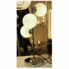 Stalinė lempa DKD Home Decor 26 x 26 x 59 cm Stiklas Sidabras Metalinis Balta 220 V 50 W 23 x 23 x 49 cm