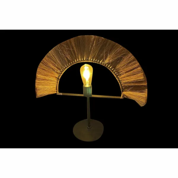 Настольная лампа DKD Home Decor Натуральный Чёрный Железо джут (57 x 17 x 52 cm)