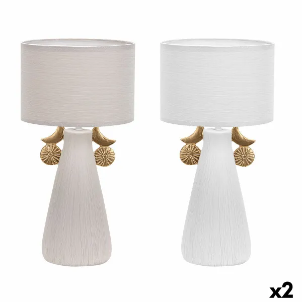 Desk lamp DKD Home Decor Ceramic Polyester (22 x 22 x 44 cm) (2 Units)