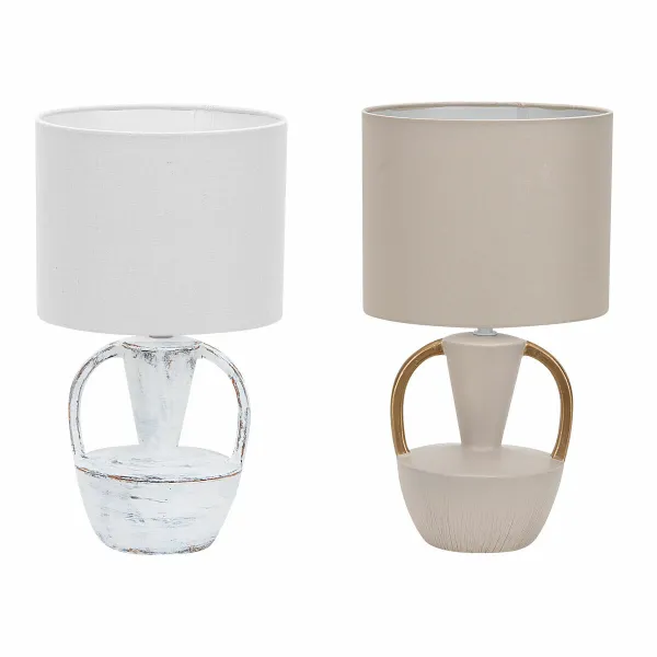 Galda lampa DKD Home Decor Keramika Poliesters 50 W (20 x 20 x 35 cm) (2 gb.)