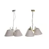 Pakabinamas apšvietimas DKD Home Decor 50 x 46 x 30 cm Auksinis Metalinis Balta 50 W (2 vnt.)