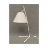 Pöytälamppu DKD Home Decor Kullattu Metalli Pellava Valkoinen 50 W Moderni (25 x 31 x 57 cm) (2 osaa)