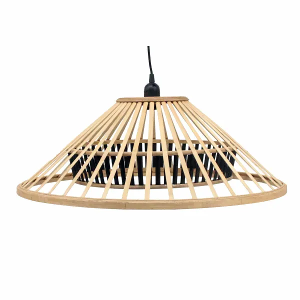 Kattolamppu DKD Home Decor Ruskea Bambu 50 W (60 x 60 x 21 cm)