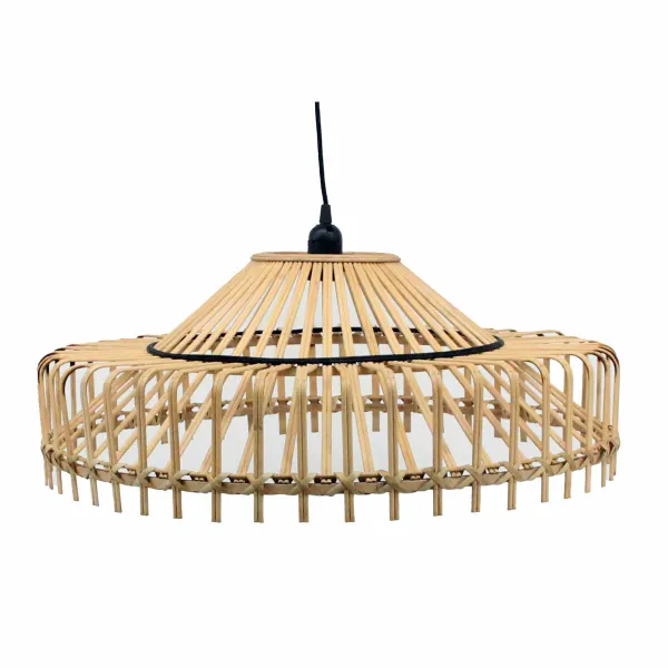 Kattolamppu DKD Home Decor 61 x 61 x 23 cm 61 x 61 x 31 cm Ruskea Bambu 50 W