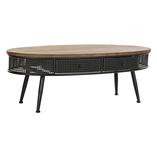 Centrinis stalas DKD Home Decor Ruda Juoda Metalinis Eglė 120 x 58 x 42 cm