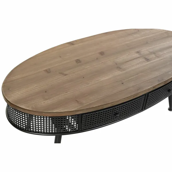 Centrālais galds DKD Home Decor Brūns Melns Metāls Egle 120 x 58 x 42 cm