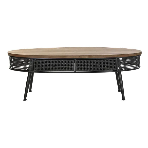 Olohuoneen pöytä DKD Home Decor Ruskea Musta Metalli Kuusi 120 x 58 x 42 cm