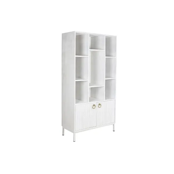 Hyllyt DKD Home Decor Valkoinen Metalli Mangopuu 90 x 40 x 180 cm