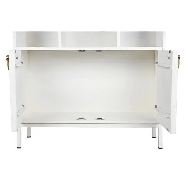 Hyllyt DKD Home Decor Valkoinen Metalli Mangopuu 90 x 40 x 180 cm