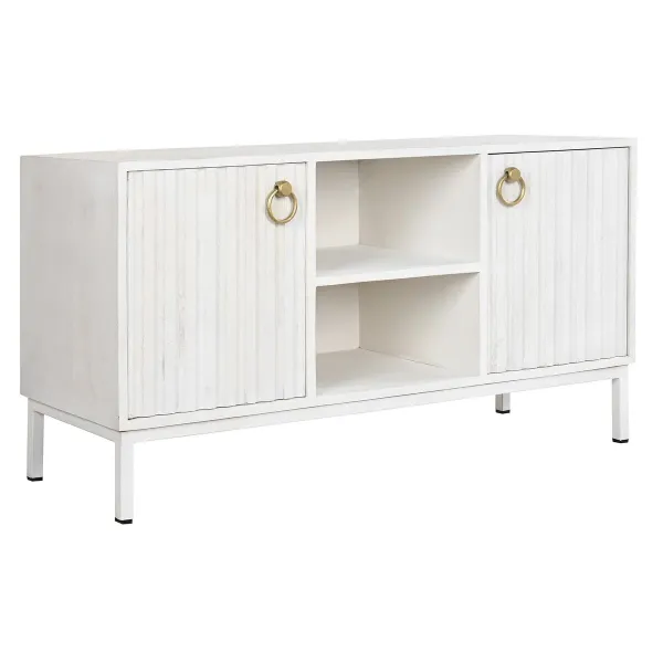 TV-kalusteet DKD Home Decor Kullattu Metalli Valkoinen Mangopuu 120 x 40 x 60 cm