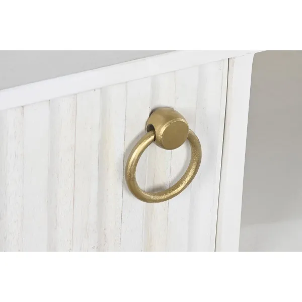 ТВ шкаф DKD Home Decor Позолоченный Металл Белый Древесина манго 120 x 40 x 60 cm