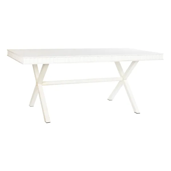 Pusdienu galds DKD Home Decor Balts Metāls Mango koks 180 x 90 x 76 cm