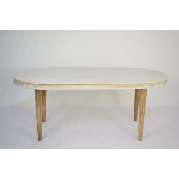 Обеденный стол DKD Home Decor Белый Позолоченный Латунь Древесина манго 180 x 90 x 76 cm