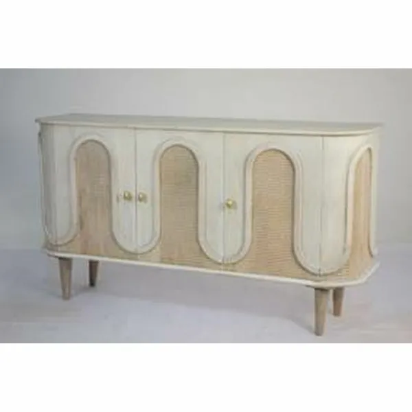 Обеденный стол DKD Home Decor Белый Позолоченный Латунь Древесина манго 180 x 90 x 76 cm