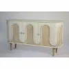 Обеденный стол DKD Home Decor Белый Позолоченный Латунь Древесина манго 180 x 90 x 76 cm