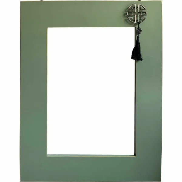 Настенное зеркало DKD Home Decor Красный Зеленый Позолоченный Восточный 70 x 2 x 90,5 cm
