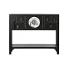 Sivupöytä DKD Home Decor 95 x 26 x 79 cm Kuusi Musta Kullattu Metalli Valkoinen Puu MDF